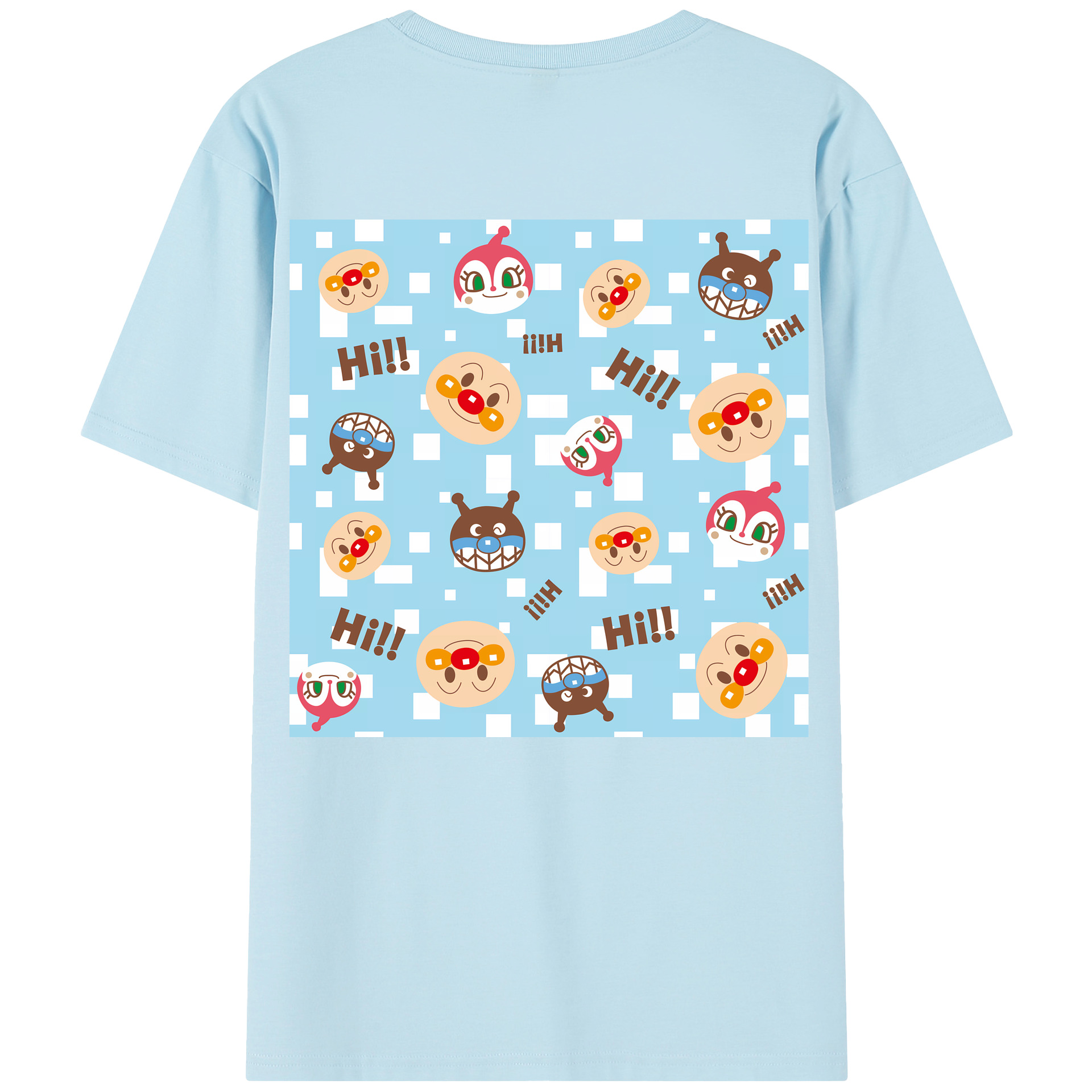 （画像用） アンパンマン Anpanman 綿100％半袖Tシャツ（背面プリント）